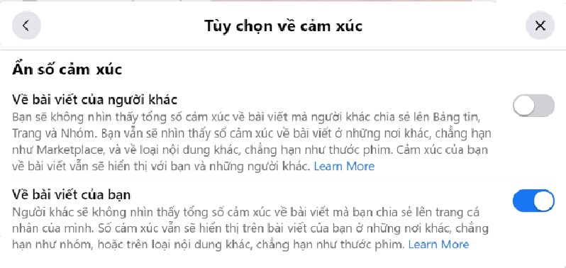 Hướng dẫn ẩn lượt like trên facebook
