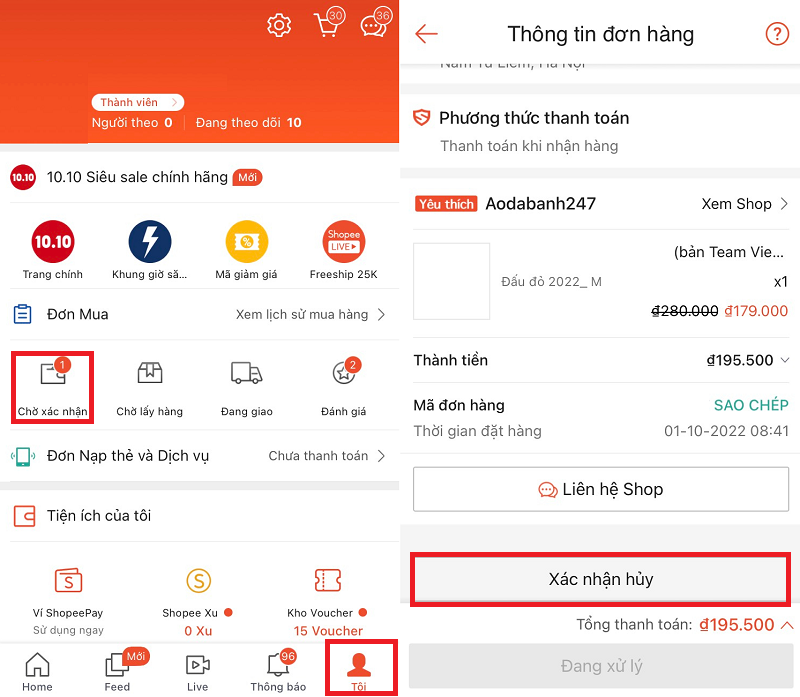 3 Cách hủy đơn hàng trên shopee