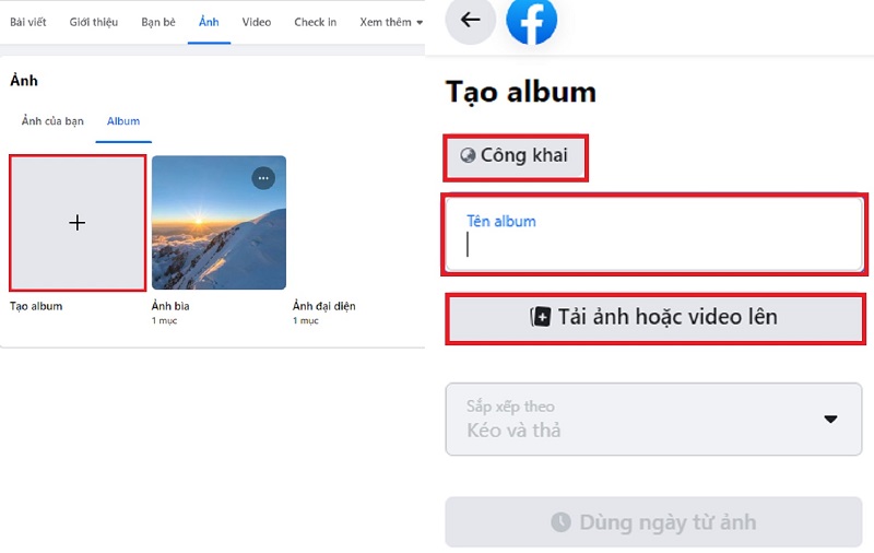 2 Cách tạo album ảnh trên facebook bằng điện thoại, máy tính