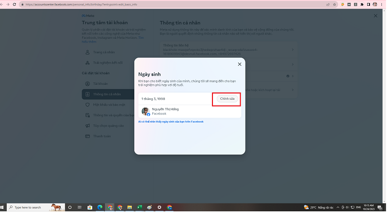 Hướng Dẫn Thay Đổi Ngày Sinh Trên Facebook Cá Nhân