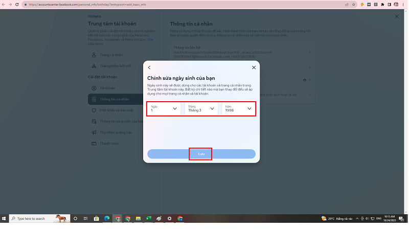 Hướng Dẫn Thay Đổi Ngày Sinh Trên Facebook Cá Nhân