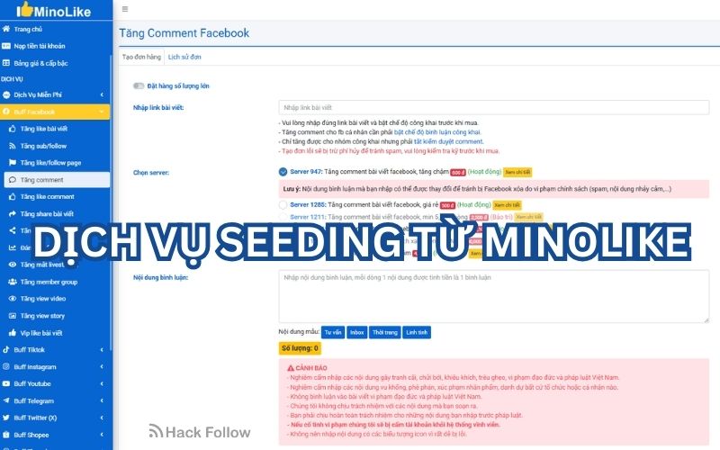 dich vu seeding minolike